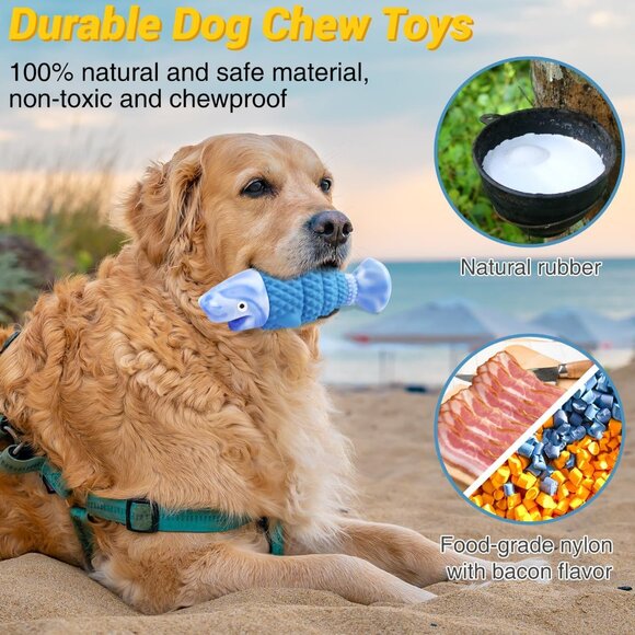 Tough Dog Toys for Aggressive Chewers, Indestructible Dog Chewers for Medium & L - Picture 3 of 7